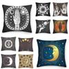 Boho Decor Pillowcase Home  Square Tarot Sun Moon Cushion