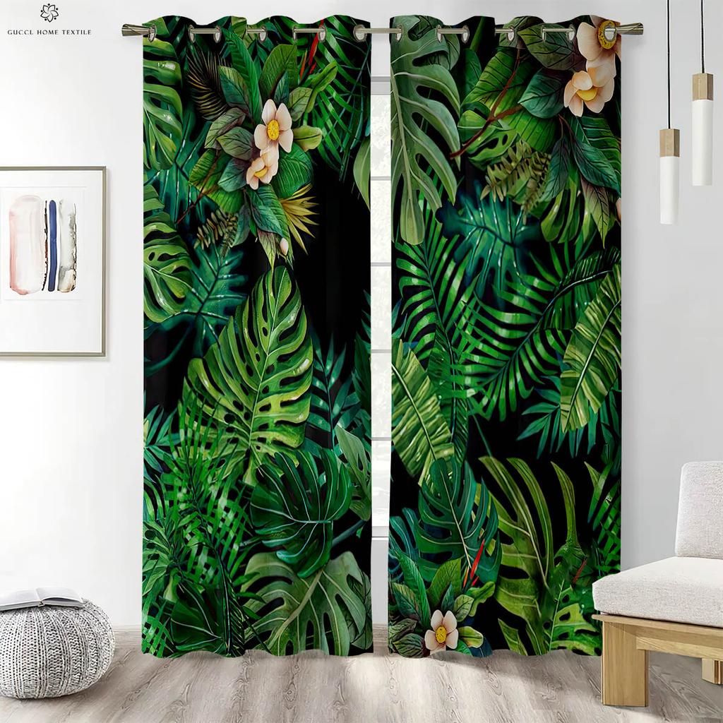 Тропическая растительность Зеленые растения Соответствие цветов Шторы с принтом в скандинавском стиле Спальня Гостиная Кабинет Декоративные шторы