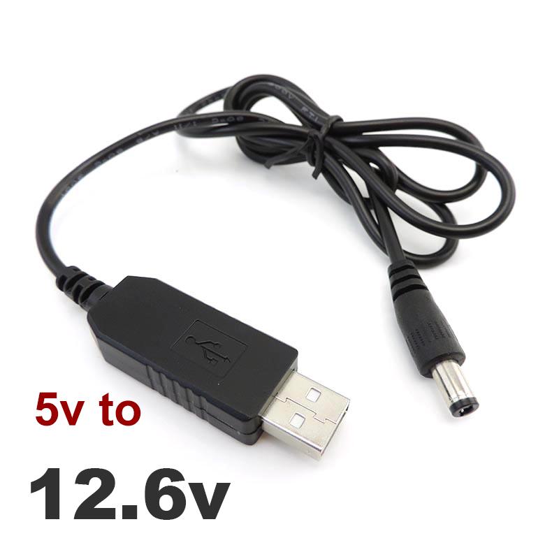 5 В USB-разъем постоянного тока 8,4 В 12,6 В повышающий модуль, линия повышения мощности, преобразователь, разъем зарядного устройства, кабель 5,5X2,1 мм, розетка