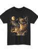 Vintage 90S Retro Chihuahua Howling To The Moon T-Shirt - Glossy End Round Neck Tee with Chihuahua G