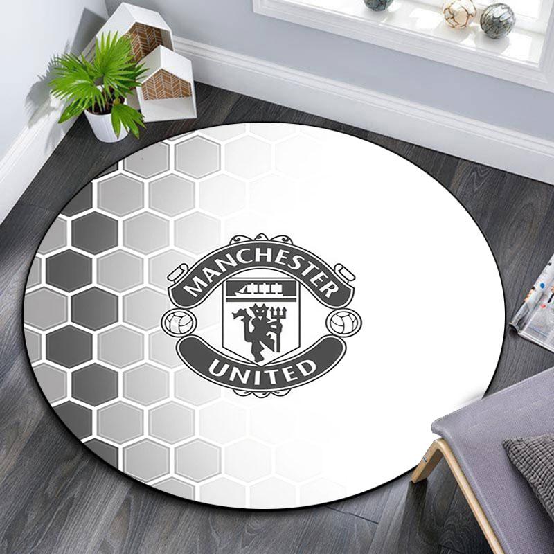 Man Utd pattern round rug,Carpet Rug for Living Room Bedroom Playroom ,Non-slip Floor Mat,Holiday Gifts and Birthday Gifts.