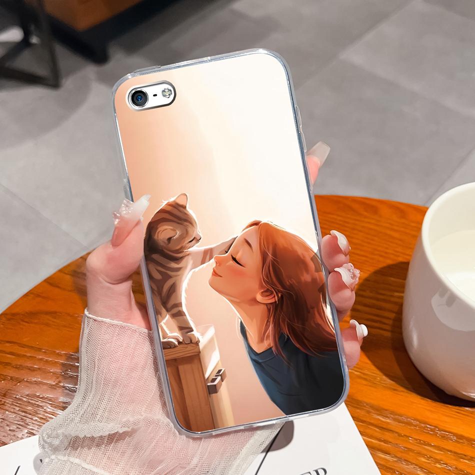 Для iPhone 4 5 5S 6 Plus Чехол для телефона Чернильная живопись Мягкая прозрачная силиконовая задняя крышка Для Apple iphone4 iphone5 5 S iphone6 6+ Funda