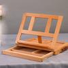 1 or 3 Layers 1pc Portable Wood Artist Painting Easel with Fold Down,drawer Can Store Brush&paint box,Outdoor Sketching Stand with Handle.
