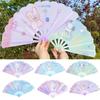 2Pcs Cartoon Pattern Hand Crank Cool Fan Student Children Summer Fine Workmanship Portable Folding Fan Birthday Gift