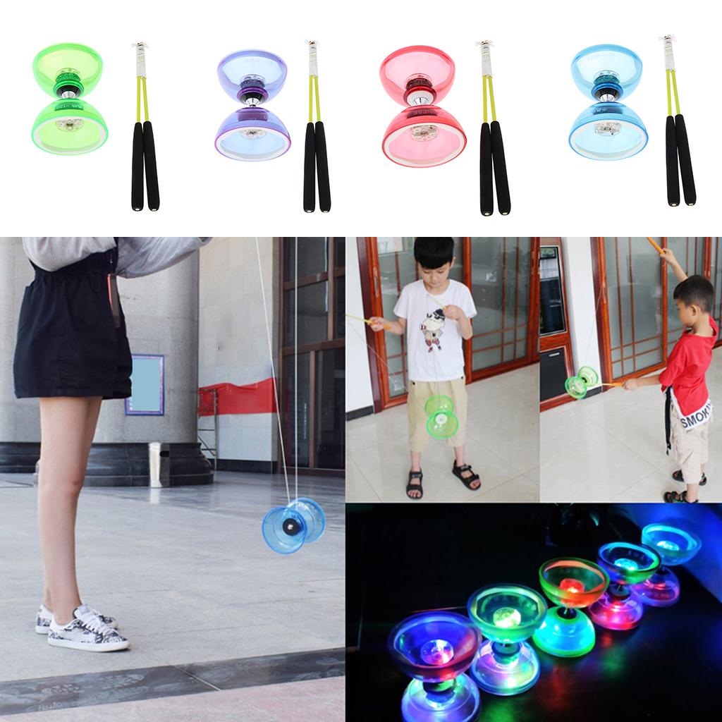 12 Triple Bearing Double-end Chinese Diabolo Skill Toy With Rods