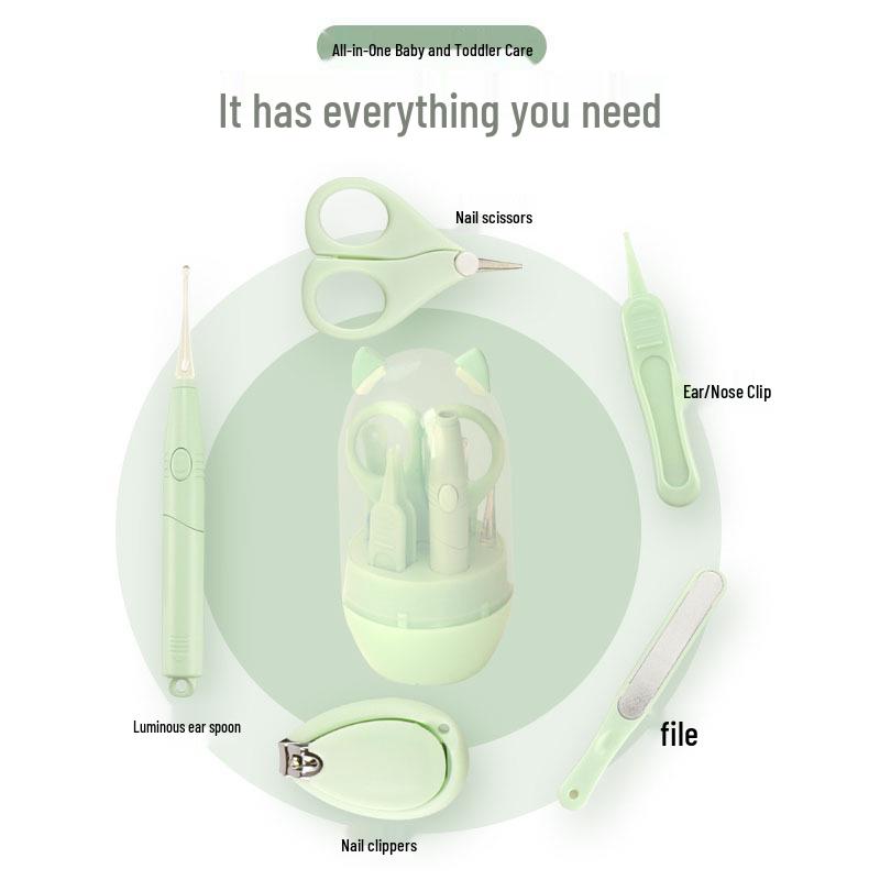 Newborn Baby Nail Clipper Set: Anti-Pinch Clippers, Children's Nail File & Ear Spoon