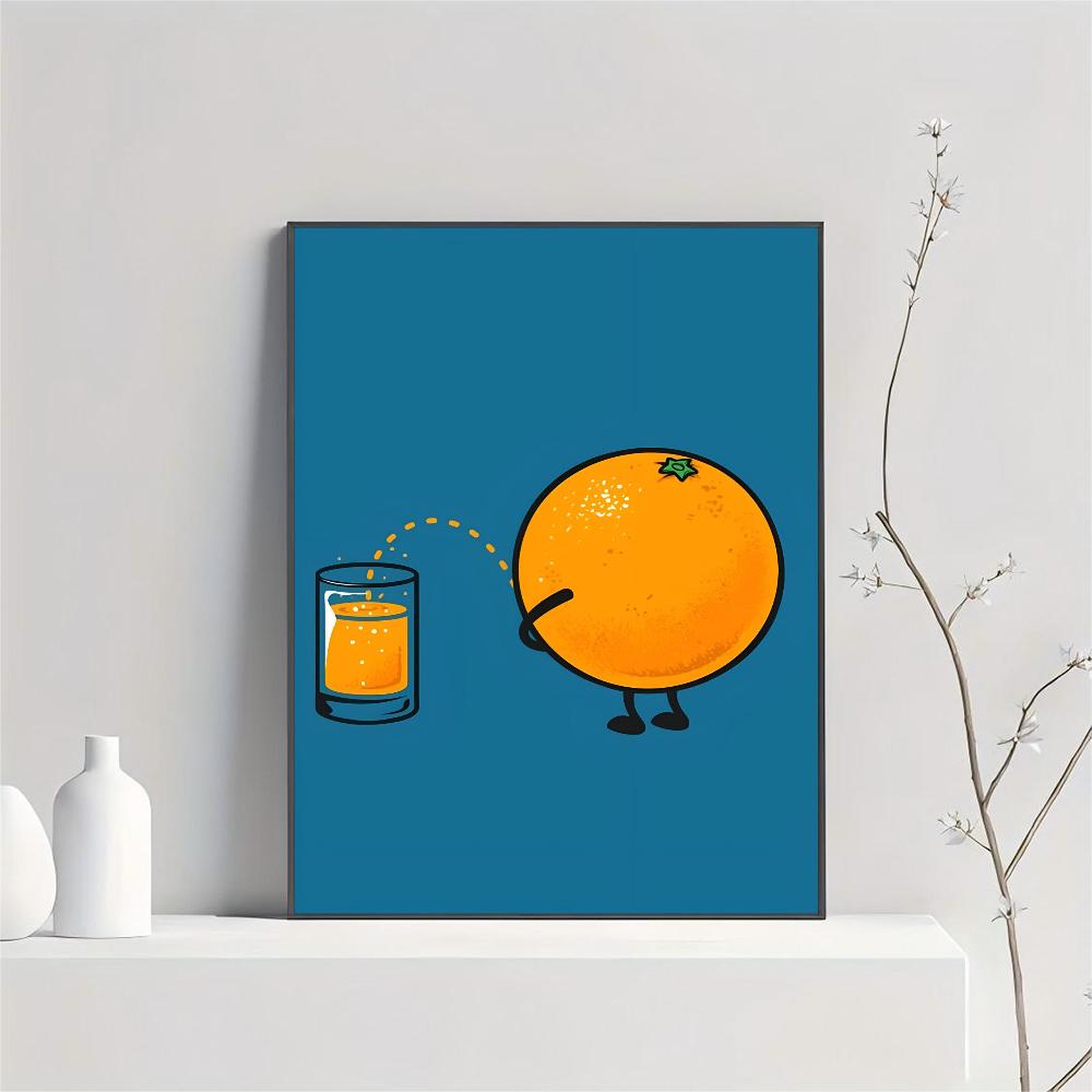 1pc Hot Modern Simplicity Cartoon Funny Food Fancy Poster HD Posters Home Room Bar Cafe Decor Art Wall Painting Picture
