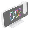 RGB Digital Alarm Clock Mirror Surface Adjustable Brightness Modern Desk Clock with 180 Degree
