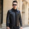 Осенняя мужская куртка из натуральной кожи, облегающая кожаная куртка с короткими лацканами для мужчин среднего и молодого возраста, мотоциклетная кожаная куртка