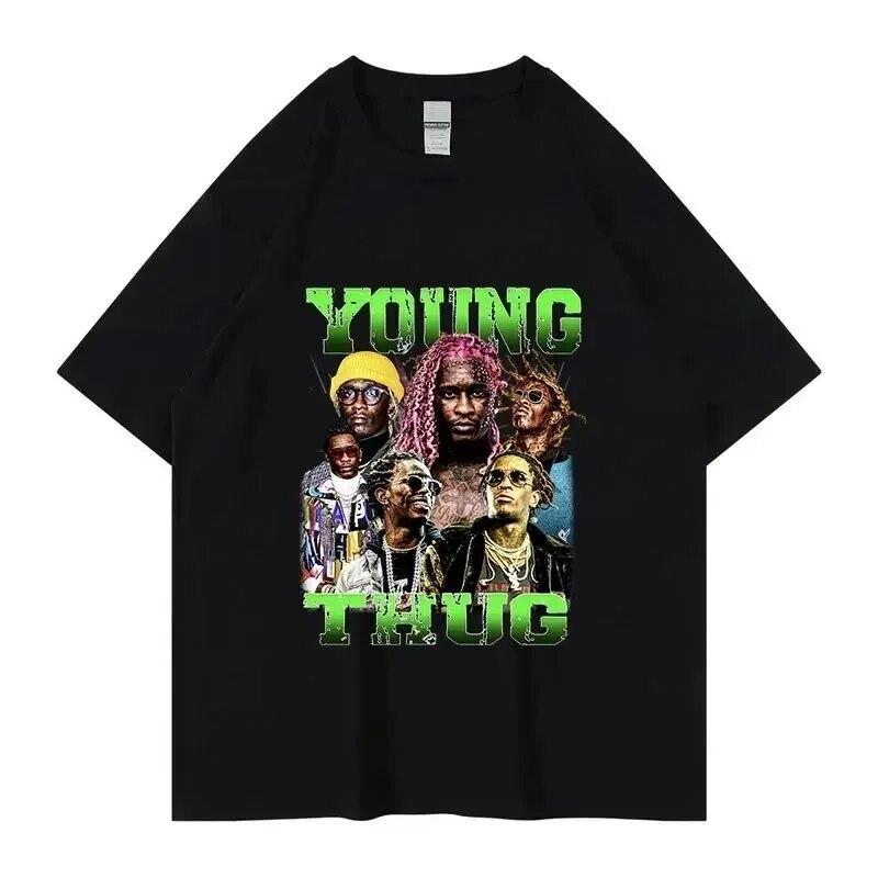 Summer Unisex Women Cotton T-Shirt Rapper Young Thug Slime Tops Tees Unisex Fashion Trend Short Sleeve Clothing Harajuku Streetwear