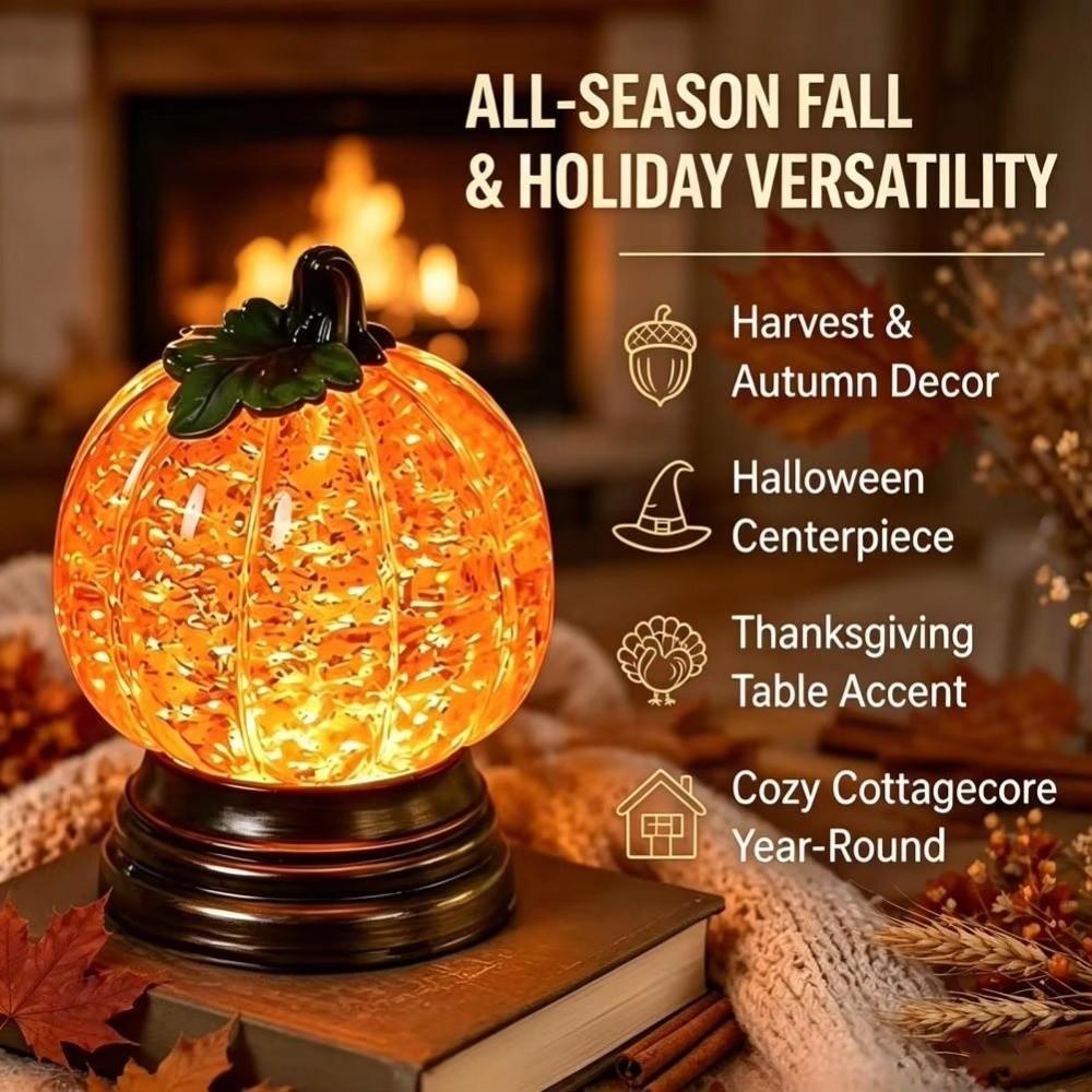 Retro Halloween Night Light Resin Glowing Pumpkin Decorative Light Fall Table Centerpieces