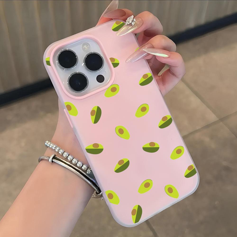 Cartoon Cute Avocado Phone Case Soft Matte Candy For IPhone 17 16 15 14 Pro Max Plus 13 12 11 Transparent Bumper Cover