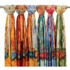 Art Print Wrinkle Pashmina Soft Satin Scarf Large Shawl Wrap
