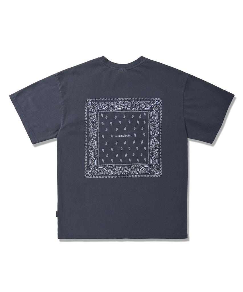 MINIMALPROJECT Paisley Pigment Short Sleeve T-Shirt Mst170 [Lightnavy]