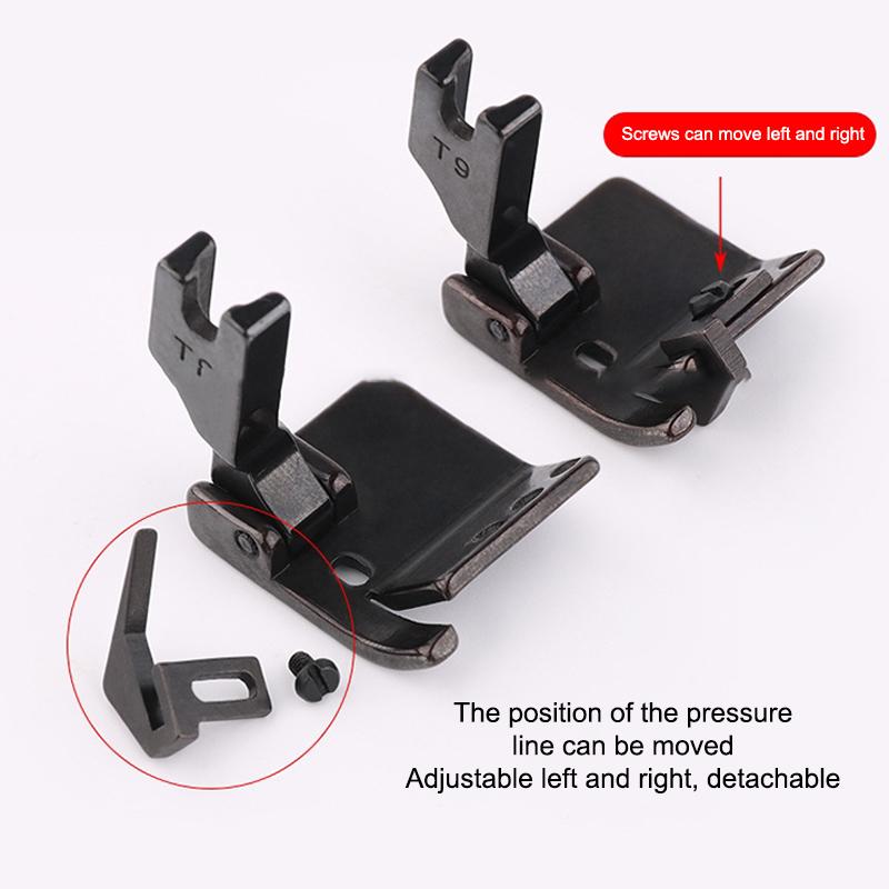 T9 Регулируемая Многофункциональная Прижимная Лапка Подгибка Сложенный Роликовый Направитель Края Лапки Плоскошовной Промышленной Швейной Машины Детали