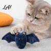 Plush Cat Toy Halloween Theme Toy Soft Ghost Bat Pumpkin Cute Stuffed Chew for Indoor Cats Boredom Relief Holiday Pet Photography Props