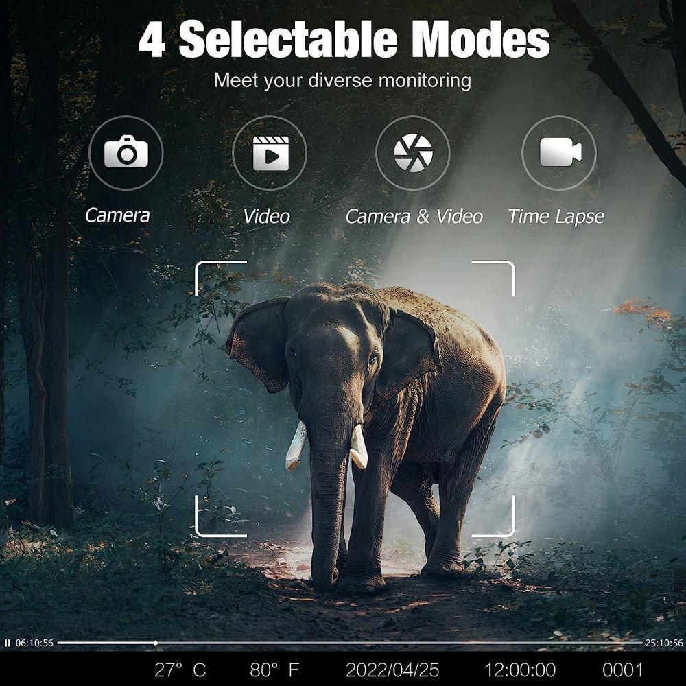 Наружная 4k Hd 50mp инфракрасная камера для мониторинга охоты и дикой природы, тропа, ночное видение, активация движения, IP66, водонепроницаемая садовая камера
