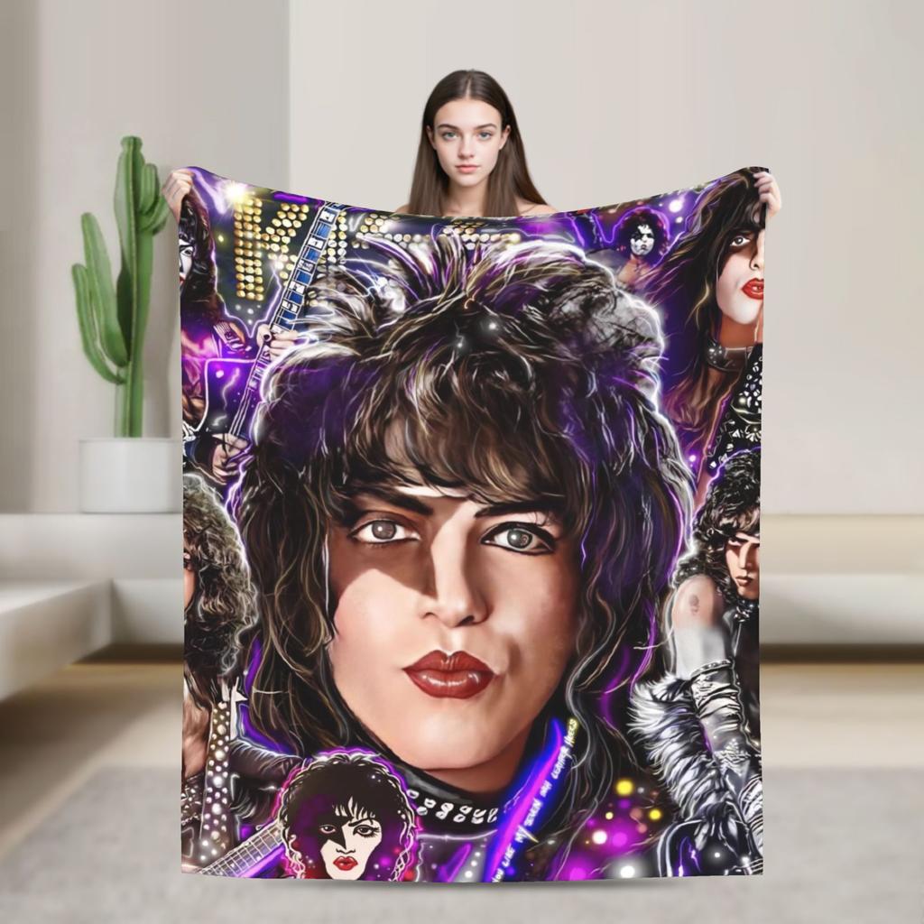Одеяло Американской рок-группы Kiss Мягкое Теплое Новинка Плюшевое Одеяло-накидка Для Домашнего Декора Путешествий Фланелевое Покрывало Покрывало
