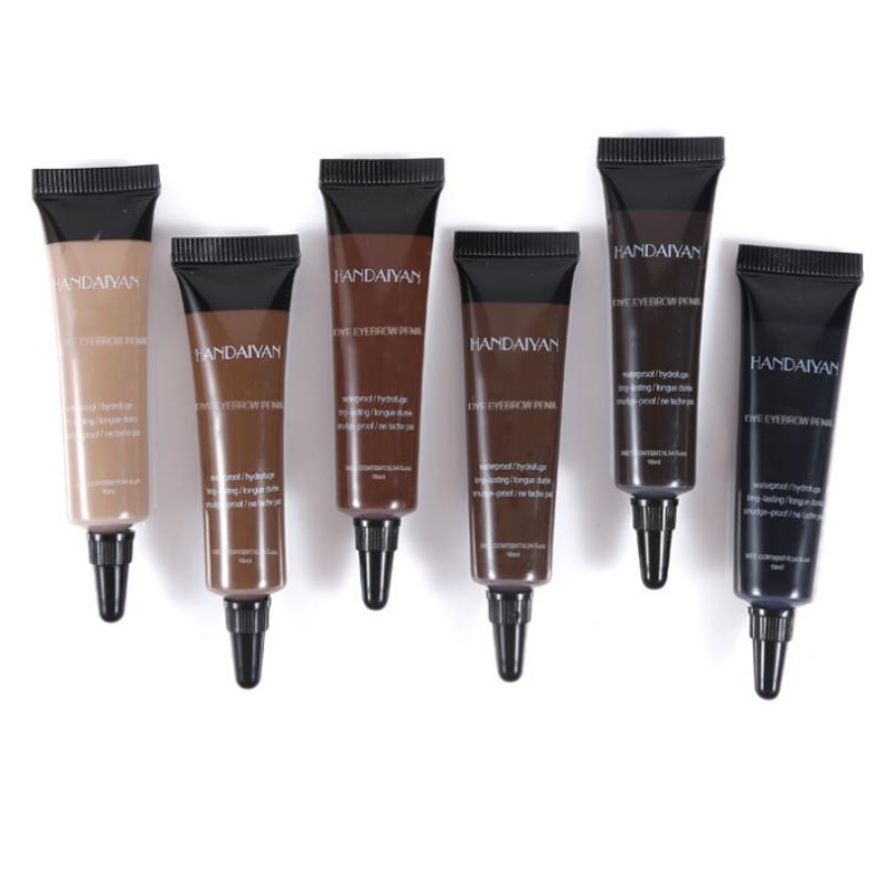 6 цветов Косметика для бровей Зубная паста Водостойкая татуировка бровей Натуральная долговечная краска для макияжа Крем для бровей