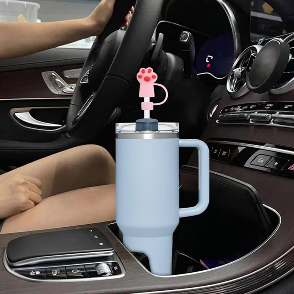 Set of 6 Unique Straw Stopper Ornament Colorful Silicone Straw Lids Lovely Cat Claw Straw Plugs Drinkware Accessories