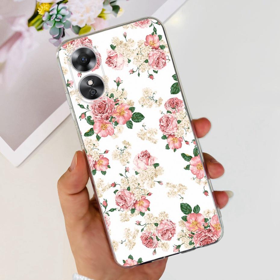 Красивый чехол с принтом для OPPO A17 (CPH2477) Мягкая силиконовая ТПУ задняя крышка для чехлов телефона Oppo A17 A 17 4G