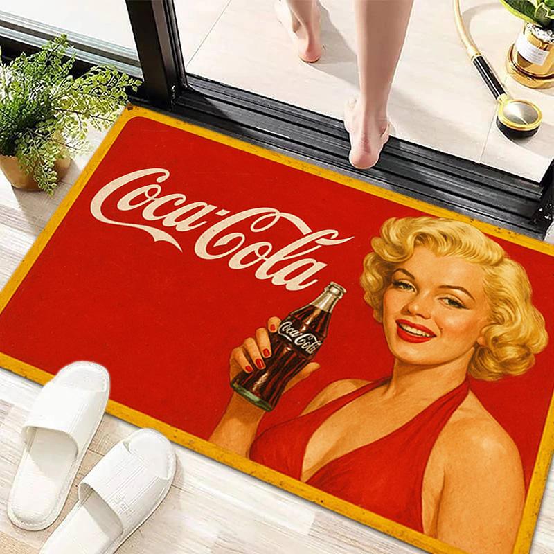 Рождественский подарок Хэллоуинская тематика напиток кола Coca Cola ковер подходит для гостиной и спальни коврики для дверей офис балкон декоративный ковер V18