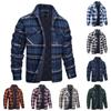Мужская осенне-зимняя утолщенная куртка-рубашка в клетку с длинными рукавами и лацканами H