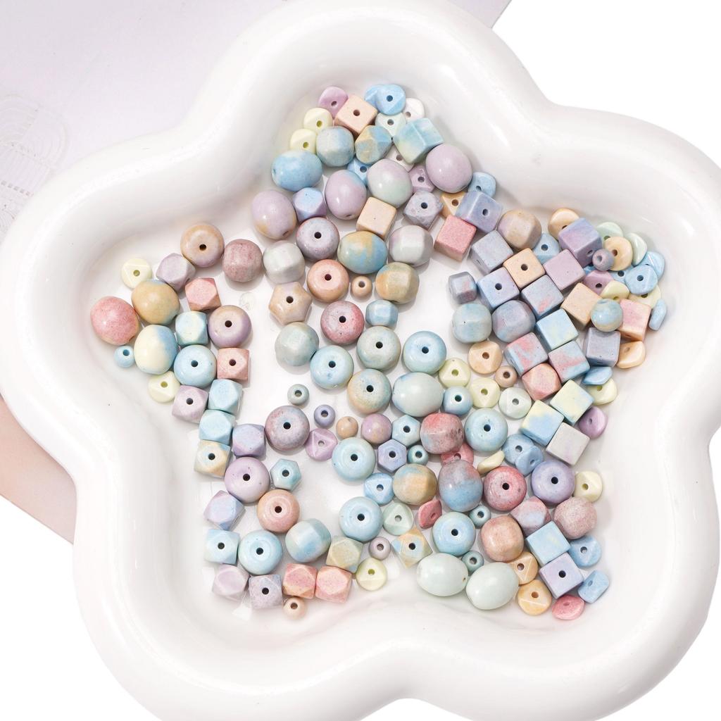 2/5 шт. Натуральный камень Альха Радужный камень Геометрические цельные бусины Разделительные бусины Рассыпные бусины для изготовления браслетов, ожерелий, ювелирных изделий своими руками