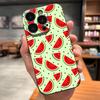 Мультяшный чехол для телефона с арбузом Для IPhone 17 Pro Max 15 Pro 16 14 Plus 12 13 Mini 11 Pro Ударопрочный мягкий чехол
