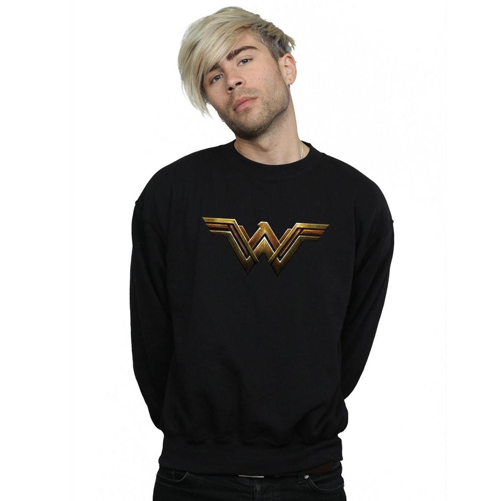 DC Comics Mens Justice League Movie Wonder Woman Emblem Sweatshirt