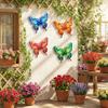 With Tool-Free Hook Butterfly Wall Art Decor Colorful Metal Butterfly Outdoor Sculpture  Yard