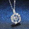 0.5CT Sparkling Moissanite Necklace for Women Classic Brilliant Cut Diamond Hollow Out Pendant 100% 925 Sterling Silver