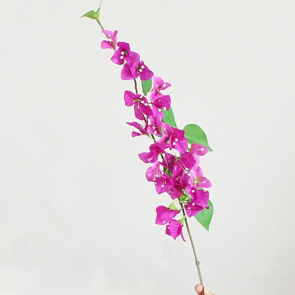 1pc 76cm Artificial Bougainvillea Flower Garland Floor Mounted Vine for Outdoor Wall Arch Wedding Centerpieces Decoration Flower