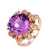 14k Rose Gold Real Amethyst Ring Women Anillos De Bizuteria Real Natural Amethyst Gemstone 14k Rose Gold Jewelry Anillos De Ring