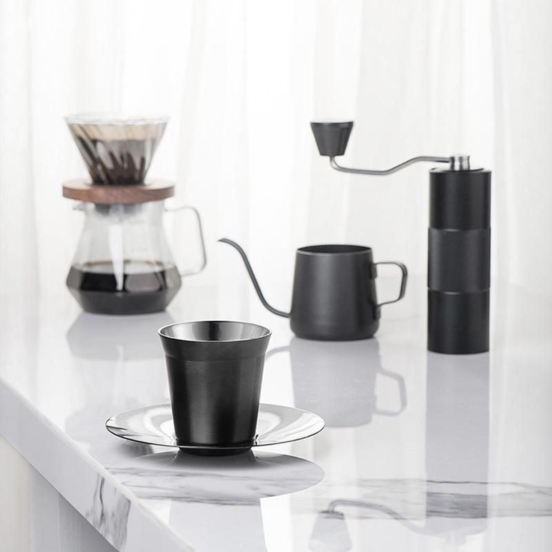 Итальянская чашка для капсульного кофе - Нержавеющая сталь 304, Двухслойная изоляция, Пищевой класс, Подарок для латте