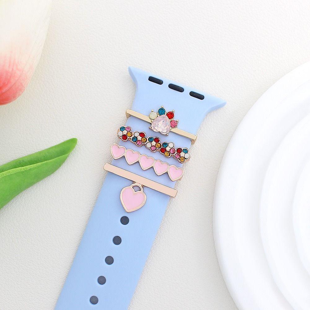 Металлический ремешок для часов, орнамент, браслет, подвески, модное декоративное кольцо, ремешок, аксессуары