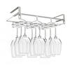Stainless Steel Hanging Wine Glass Holder, No Drilling Required, Adjustable for Different Shelf Thicknesses (3 Lanes)