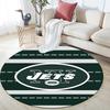 New York Jets Round Area Rug,Carpet Rug for Living Room Bedroom Sofa Playroom Decor,Non-slip Floor Mat