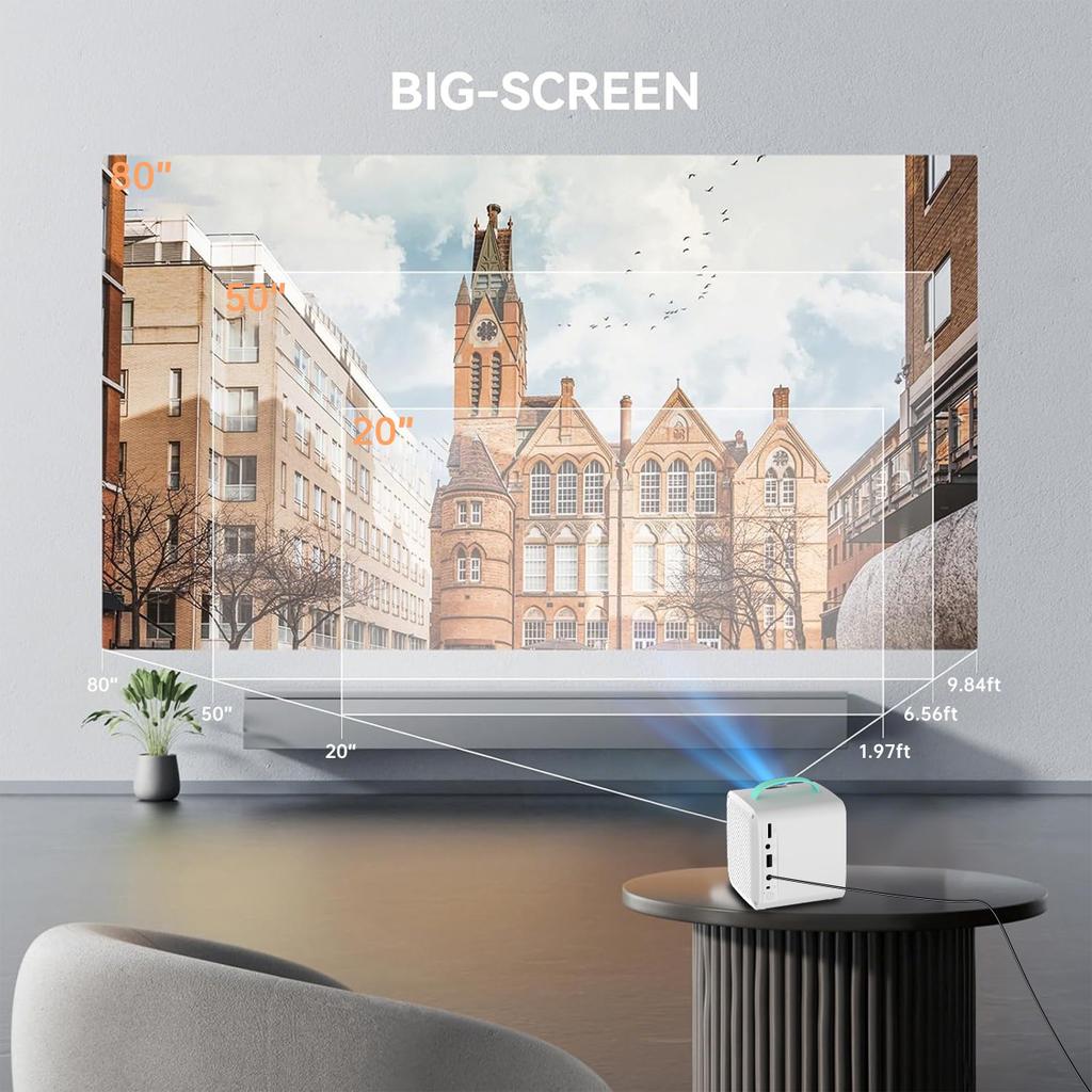 Q200 Mirror Screen Projector Mini Smart Home Video Mobile Computer Projector Factory Directly Sale