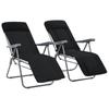 Day and Night - Day and Night Folding Garden Chairs with Cushions 2 Units Black
