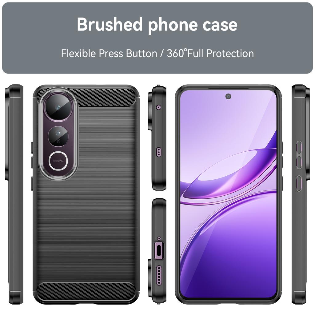 For vivo V50 Lite 5G/4G Case Protective Phone Cover Carbon Fiber Texture Brushed