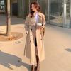 Windbreaker Coat Casual Double Breasted Tops Elegant Women's Streetwear Loose Trench Coat Midi Length Fashion Plus Size