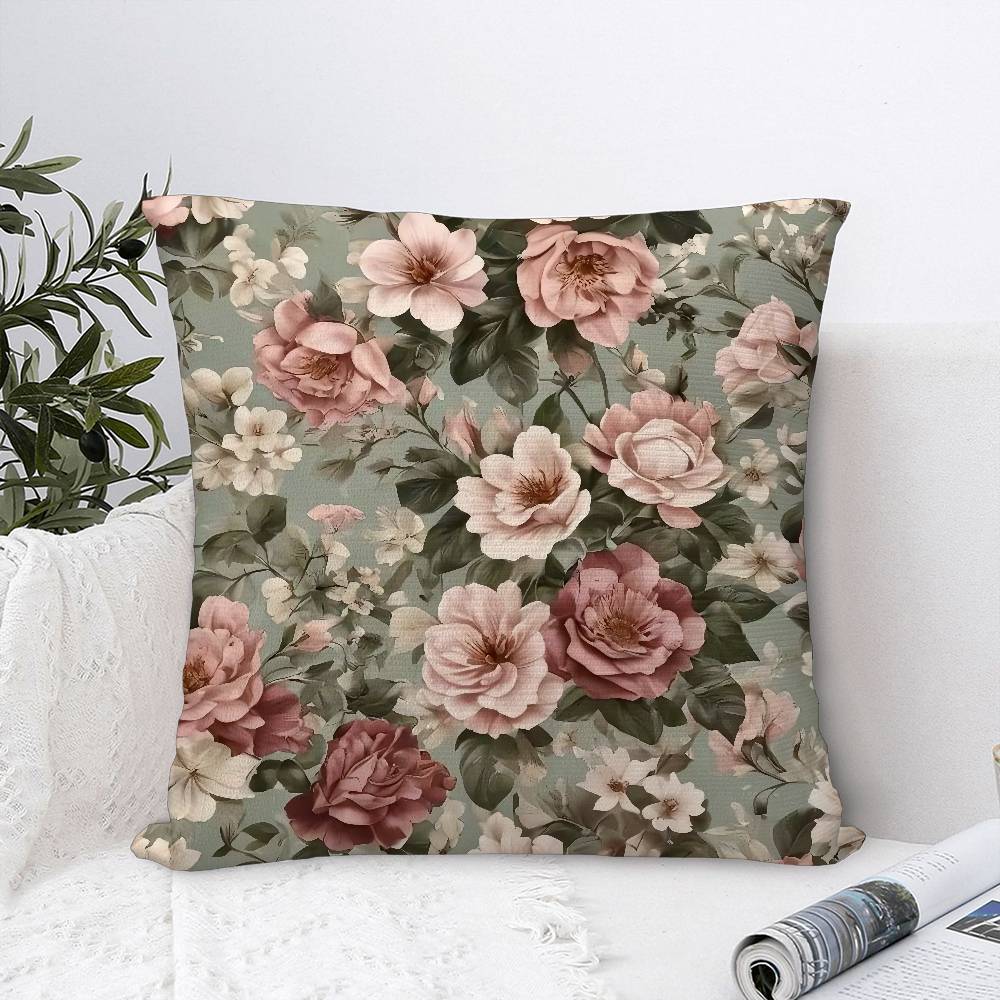 Наволочка с цветочным узором «Розы», декоративная для дивана, для дома, двусторонняя печать, плюшевая, квадратная, накидка на подушку, чехол для декора подушки
