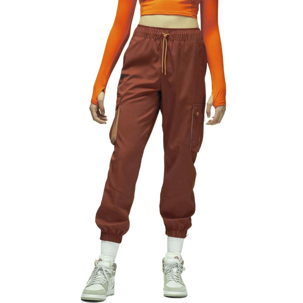 Jordan Прямые спортивные штаны с эластичным поясом на шнурке и логотипом, женские брюки малинового цвета DQ4452-641