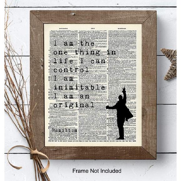 Hamilton Musical Motivational Merchandise - Hamilton Gifts - 8x10 Lyrics Wall Decor Poster Set - Lin Manuel Miranda pirational Quotes Wall Art -