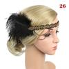 Women Beaded Flapper Hair Accessories Rhinestone Sequin Performance Headwear Elastic Indian Vintage Masquerade Feather Headband