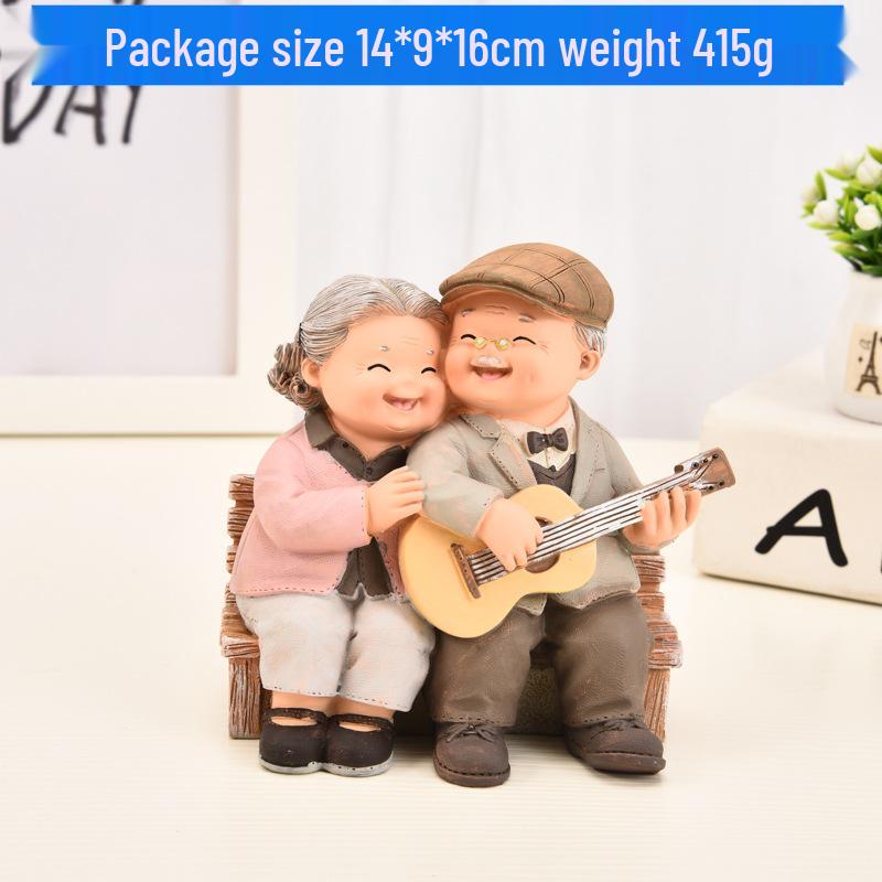 Фигурка пожилой пары, держащейся за руки: Романтический декор для дома, подарок на свадьбу или ко Дню святого Валентина