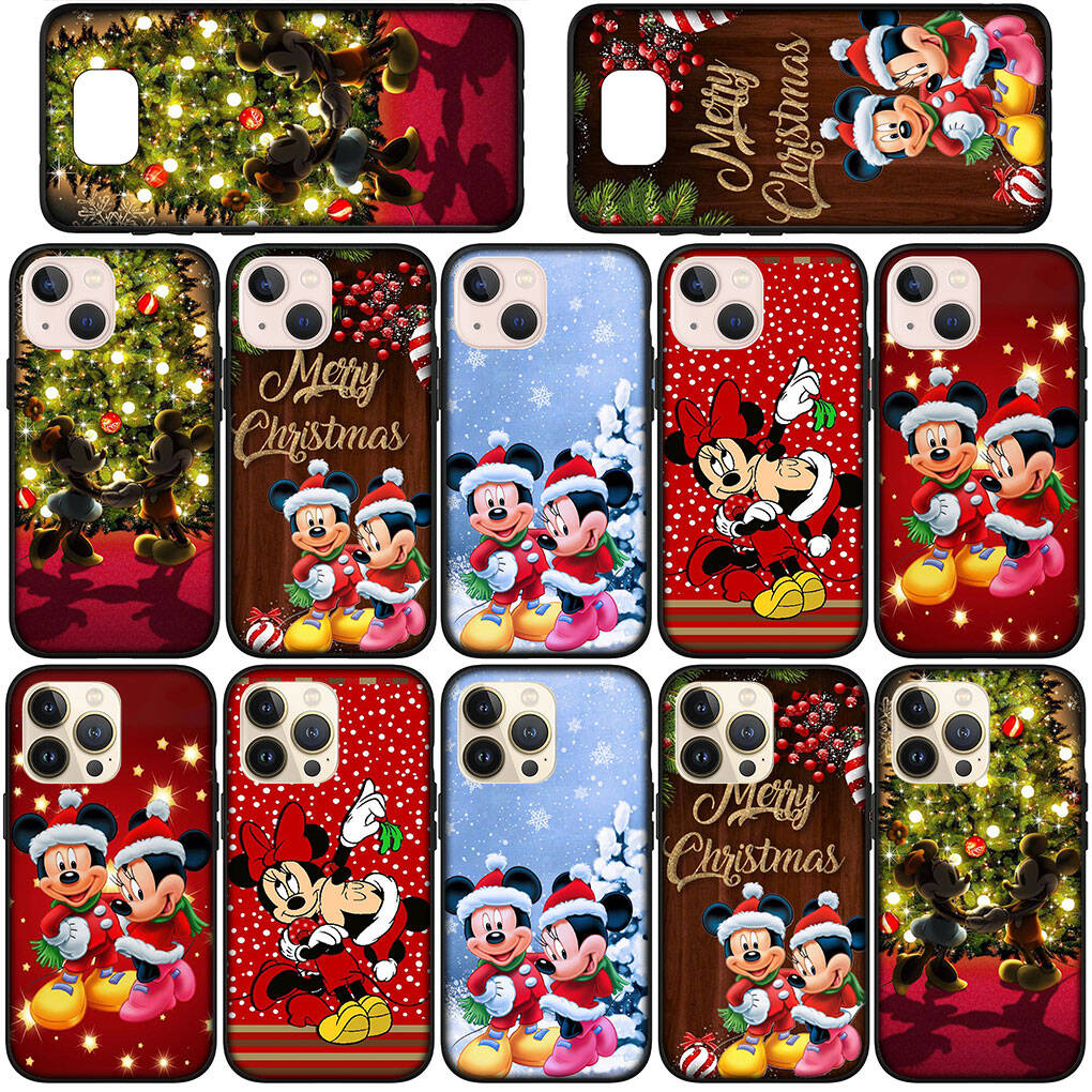 Phone Case for Samsung Galaxy S25 S23 S22 S24 Ultra FE A05 A06 A15 A16 A36 A37 A35 A54 A55 A56 A57 A25 A26 A53 A17 Merry Christmas Mickey Minnie Cover