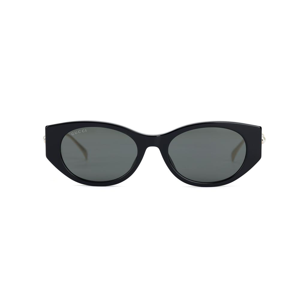 Gucci Emblem Collection Recycled Acetate Cat Eye Sunglasses Women sunglasses Black Gray GG1970SA001