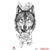 1PCS Waterproof Tattoos Temporary Tattoo Sticker Flowers Rose Body Tattoos for Women Art Arm Hand Tattoos Wolf Tiger Lion Painting Tatoos